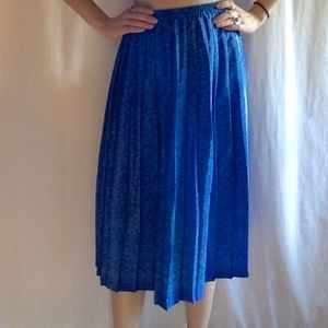 <VTG> Blue Bandana Print Midi Skirt
